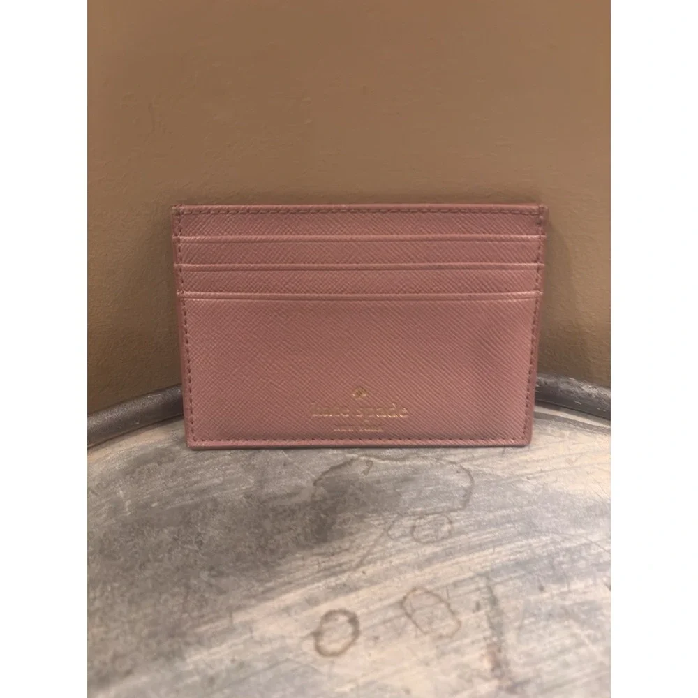 KATE SPADE NEW YORK Pink Sparkle‎ Glitter 3 Slot Card Holder 🔥 🩷